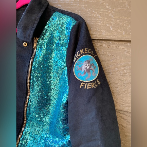 D-Signed Disney Descendants 3 Faux Suede Moto Jacket, Girls size M( 10/12) - Picture 3 of 14